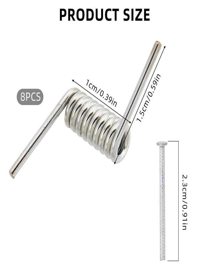 NICENEEDED 8 PCS Hair Claw Clip Spring Replacement Sliver, Clip Spring with Central Axle Rod, Hairpin Squre Rectangle Butterfly Jaw Clamp Repair Parts - Image 2